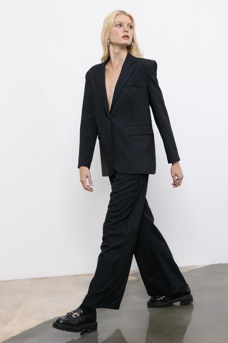 BSL Women Striped Wide Leg Trousers - Fort McMurray