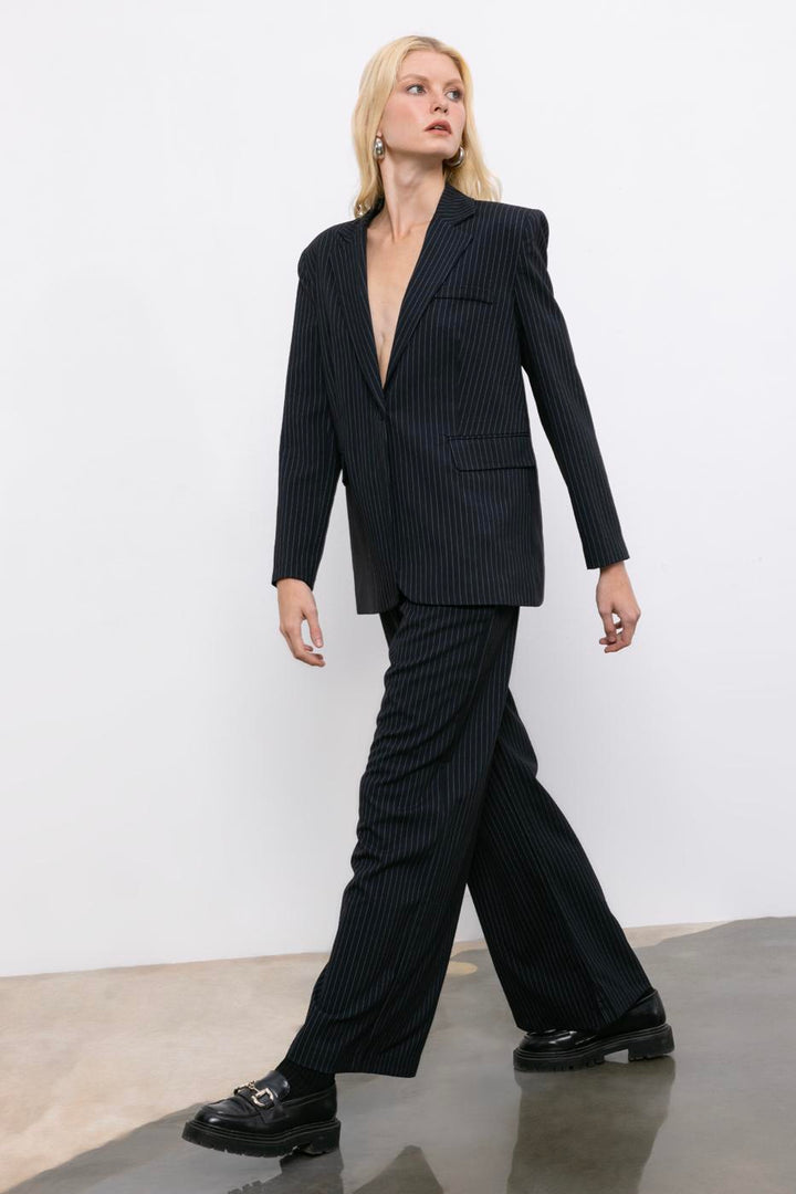 BSL Women Striped Wide Leg Trousers - Fort McMurray