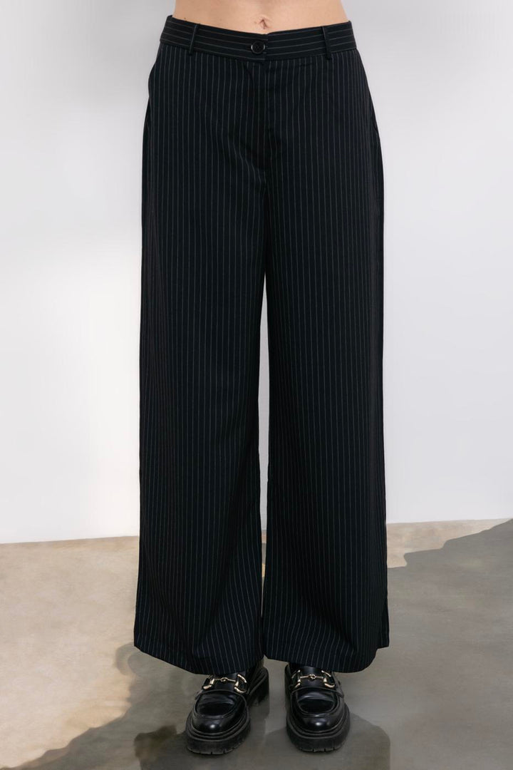 BSL Women Striped Wide Leg Trousers - Fort McMurray