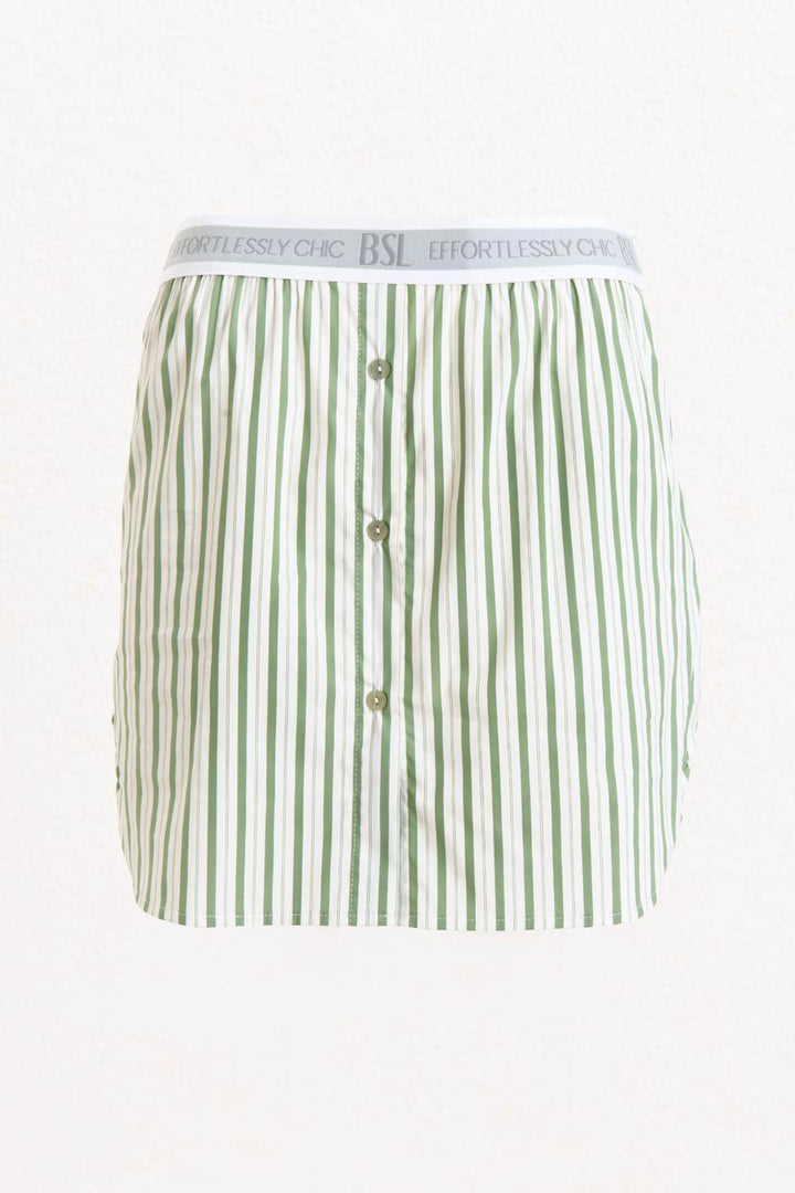 BSL Women Striped Cotton Mini Skirt - Ilford
