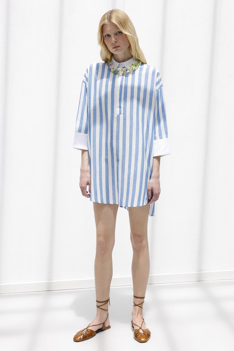 BSL Women Striped Linen Blend Mini Dress - Farnborough