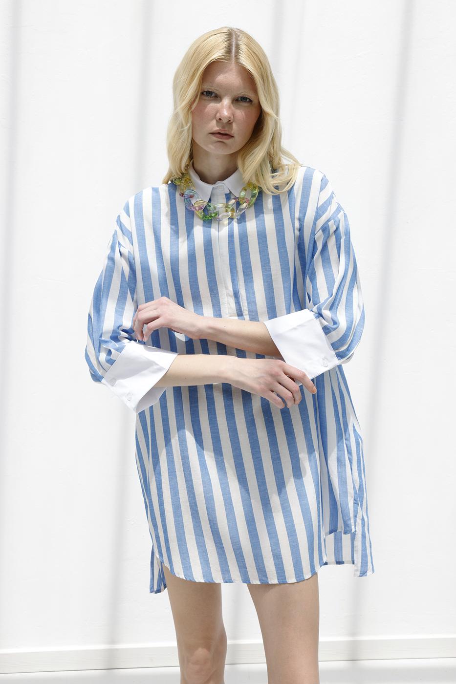 BSL Women Striped Linen Blend Mini Dress - Farnborough
