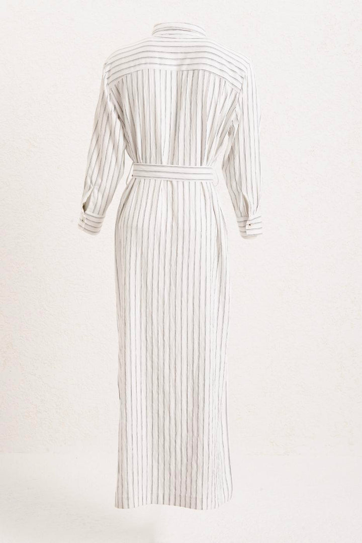 BSL Women Striped Midi Shirt Dress - Port St. Lucie