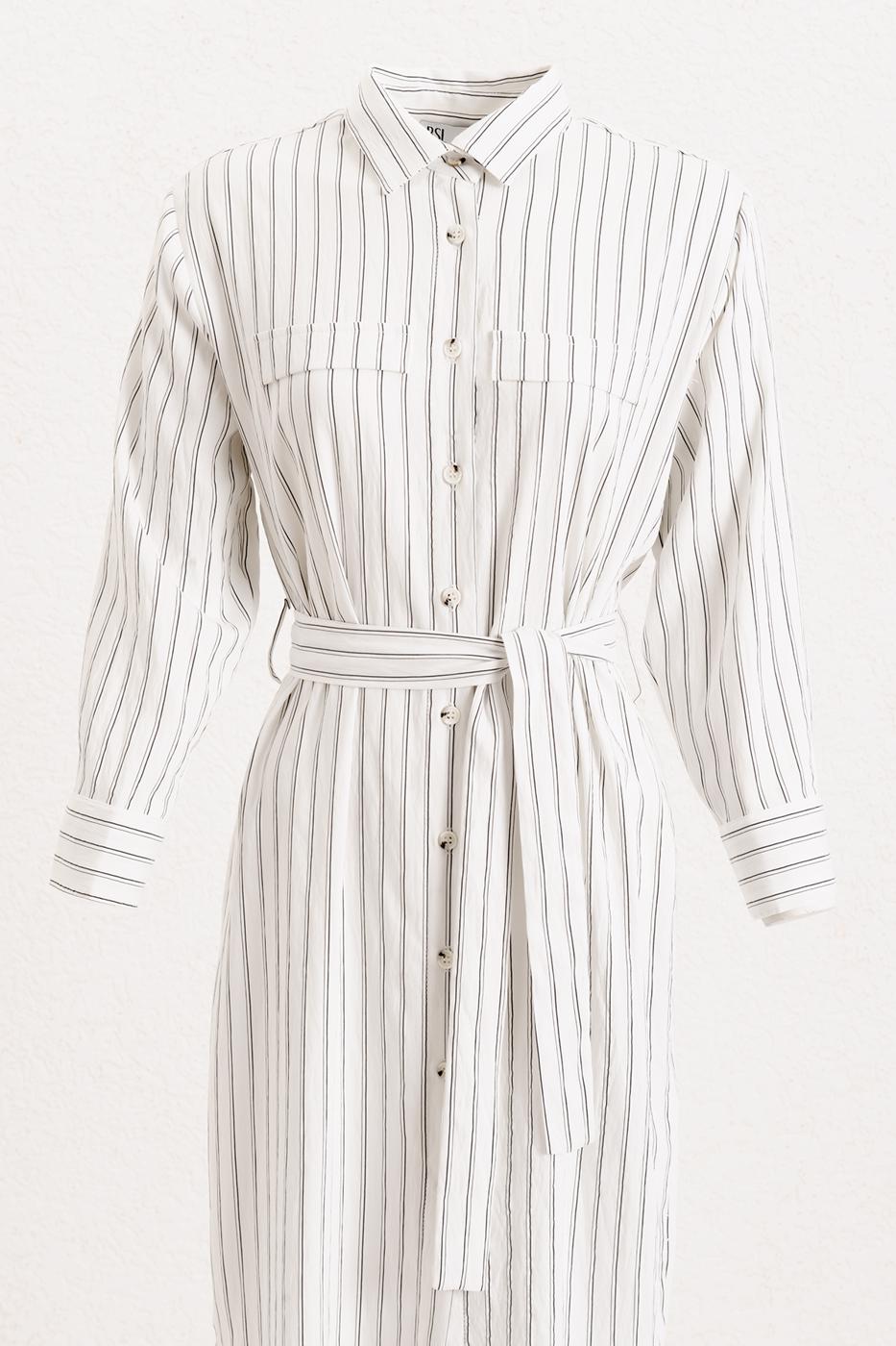 BSL Women Striped Midi Shirt Dress - Port St. Lucie