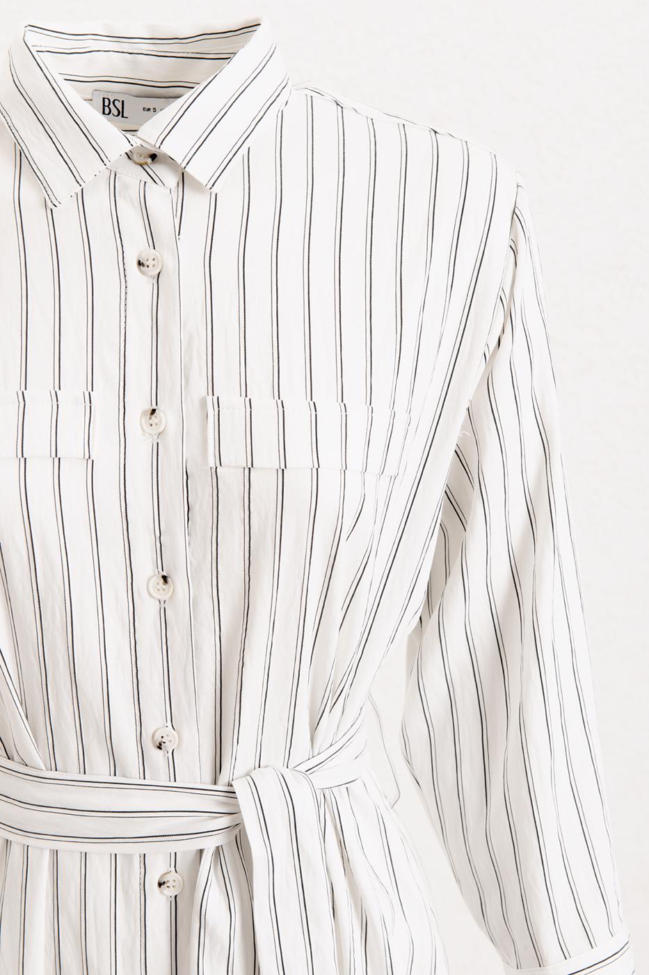 BSL Women Striped Midi Shirt Dress - Port St. Lucie