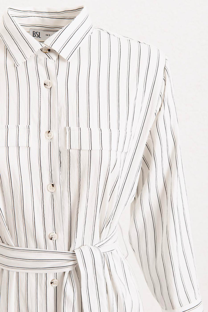 BSL Women Striped Midi Shirt Dress - Port St. Lucie