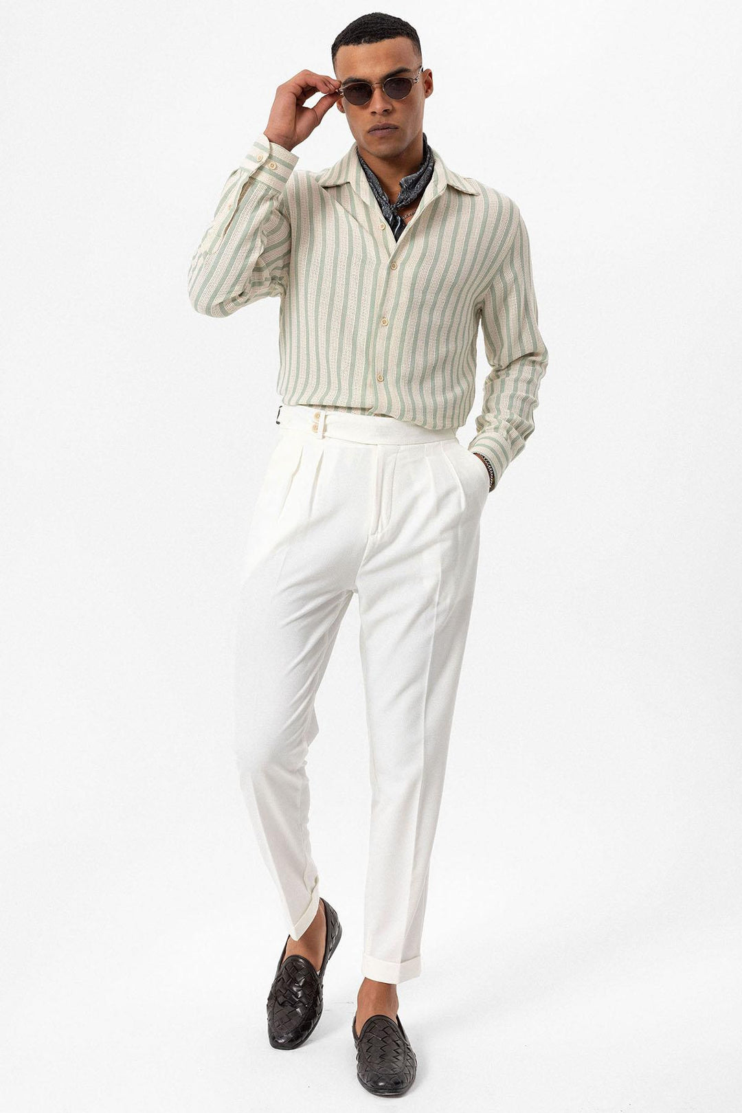 ANT Striped Knitted Long Sleeve Men's Shirt - Pombal