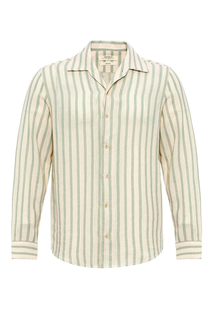 ANT Striped Knitted Long Sleeve Men's Shirt - Pombal