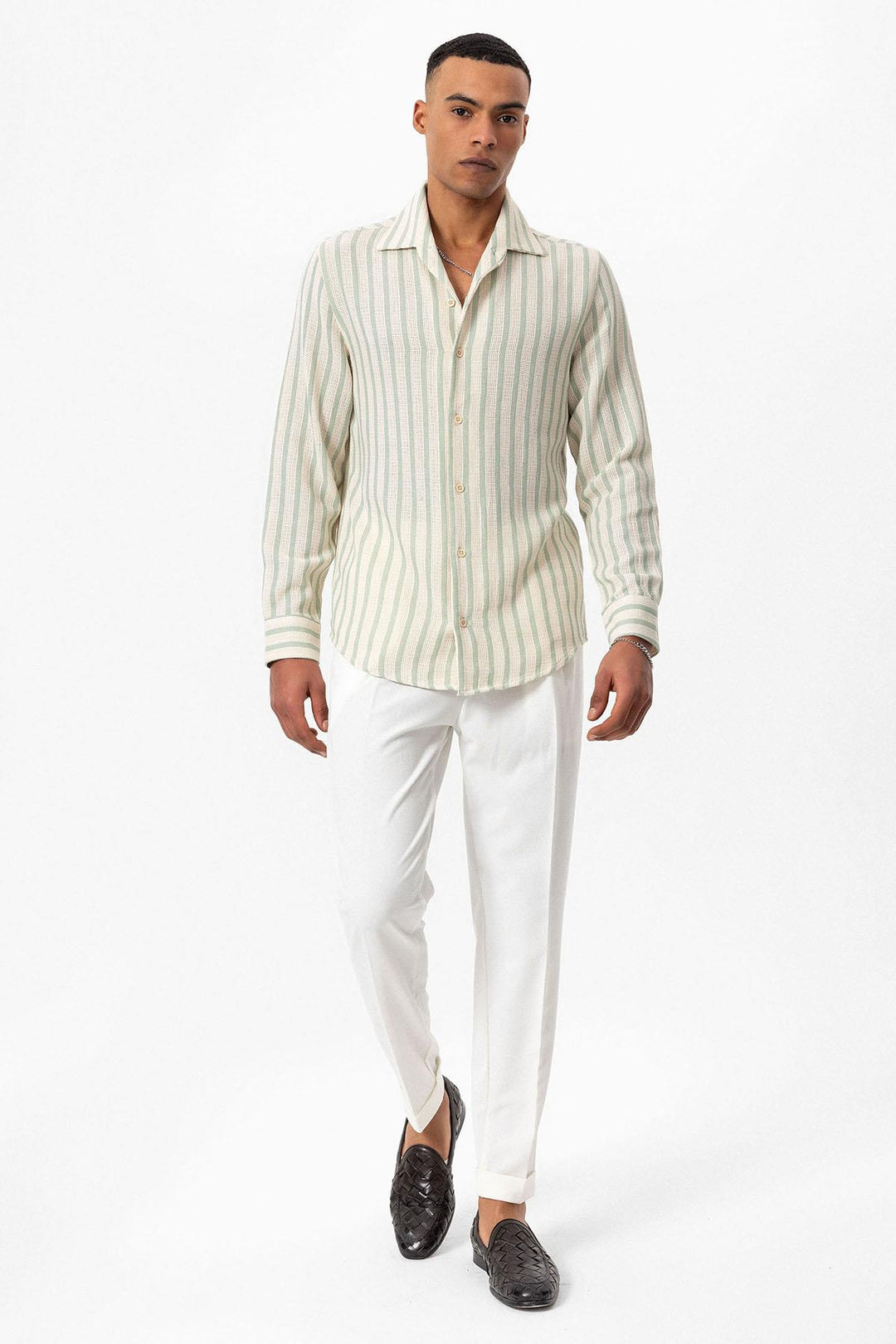 ANT Striped Knitted Long Sleeve Men's Shirt - Pombal