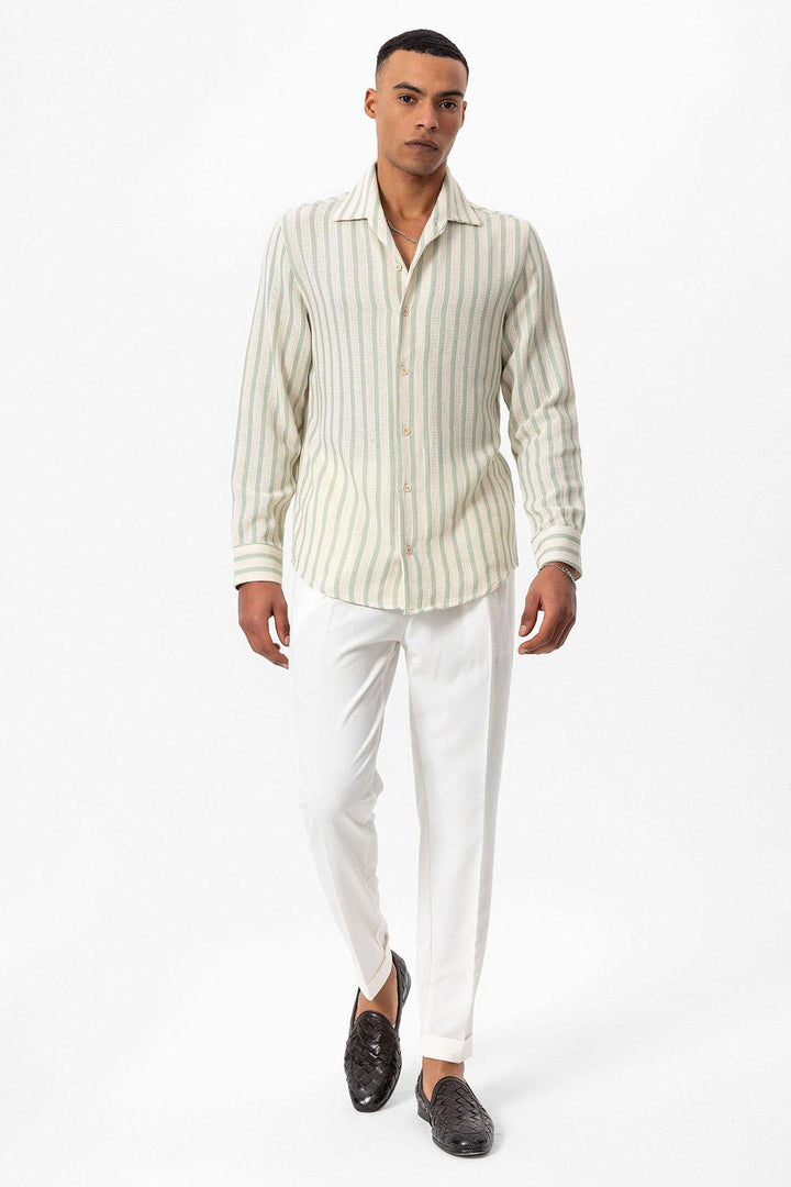 ANT Striped Knitted Long Sleeve Men's Shirt - Pombal