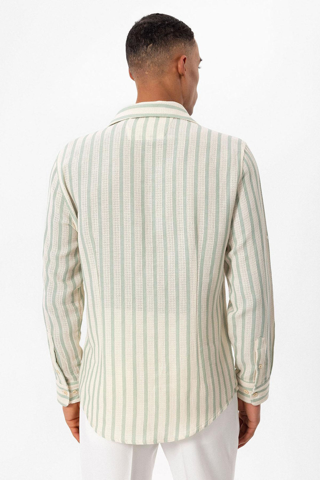 ANT Striped Knitted Long Sleeve Men's Shirt - Pombal