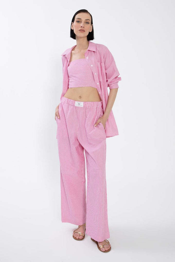 BSL Women Striped Poplin Trousers - Balingen
