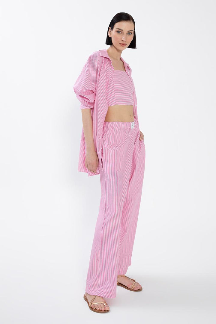 BSL Women Striped Poplin Trousers - Balingen