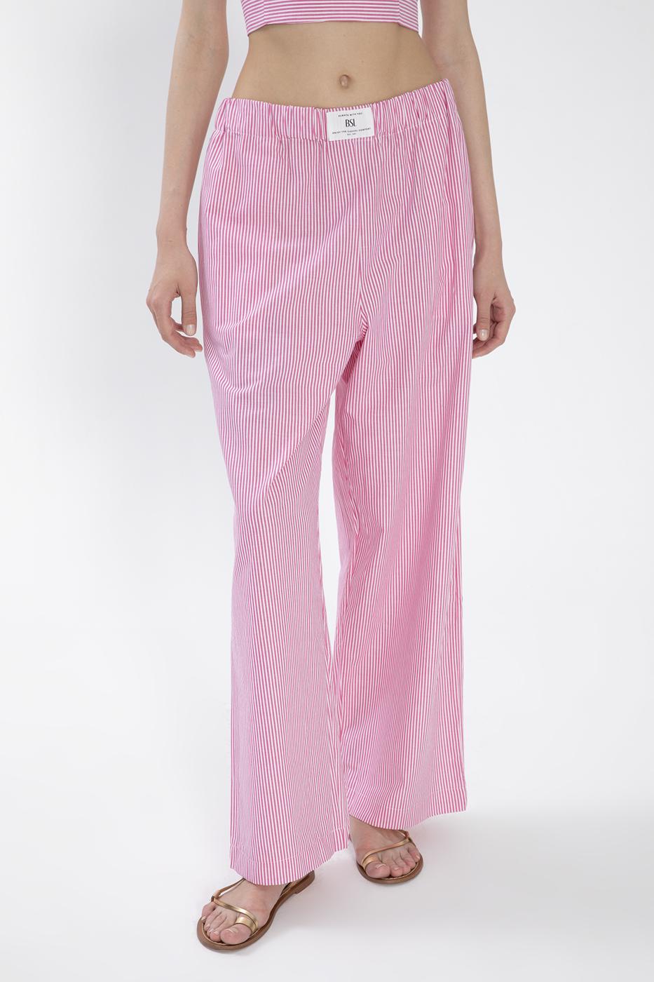 BSL Women Striped Poplin Trousers - Balingen
