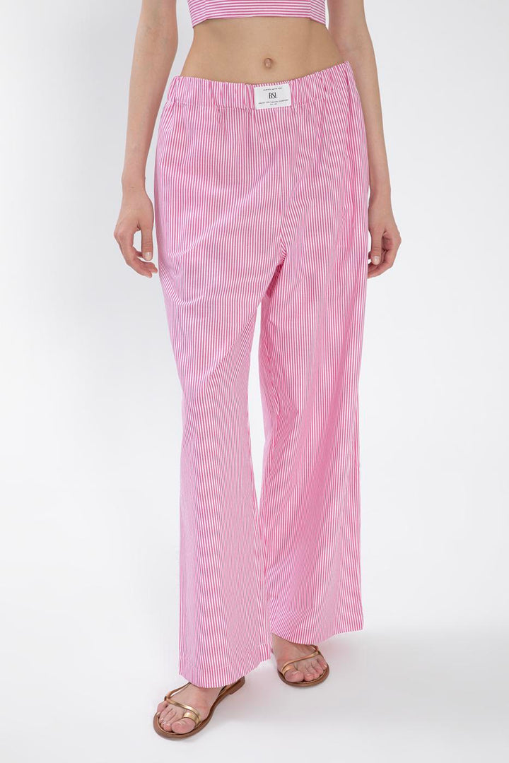 BSL Women Striped Poplin Trousers - Balingen