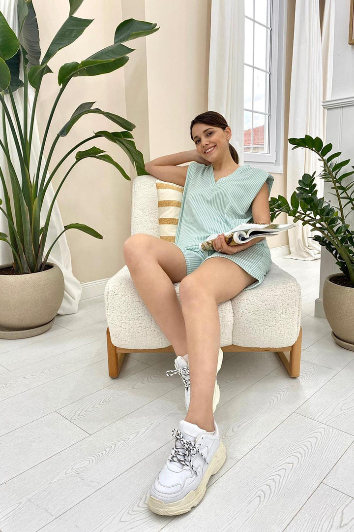 ELS Striped Shorts Set - Green - Oak Lawn
