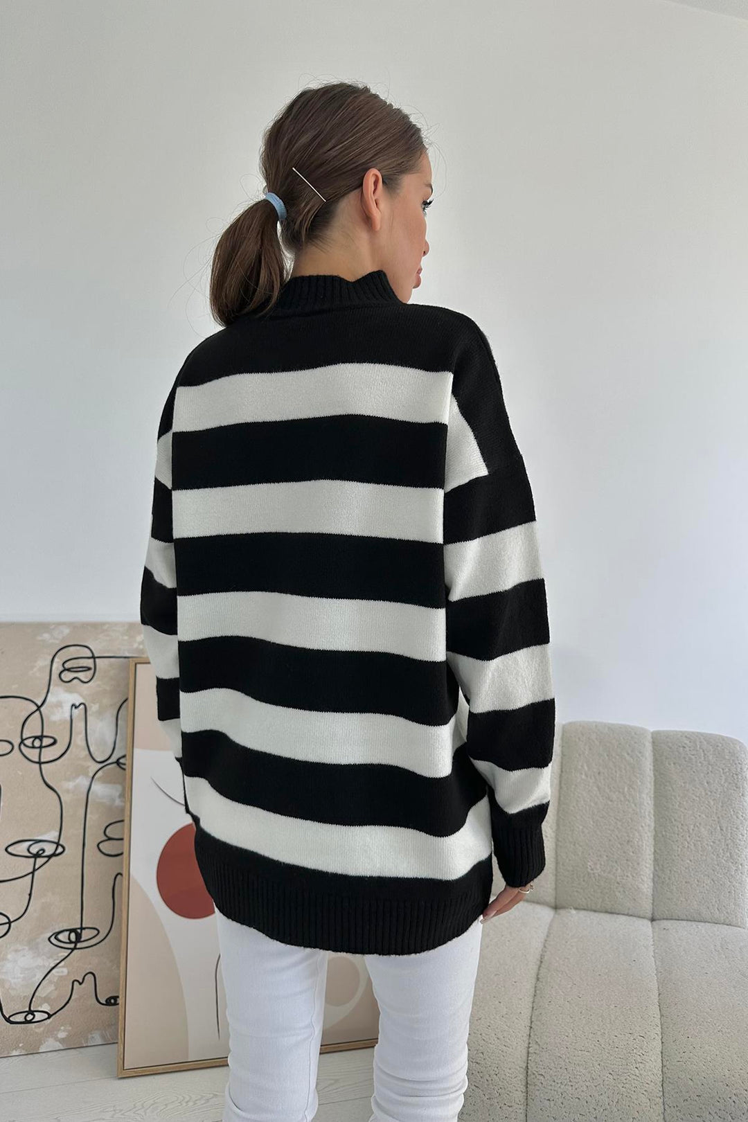 ELS Striped Knit Sweater - Black - Tezonapa