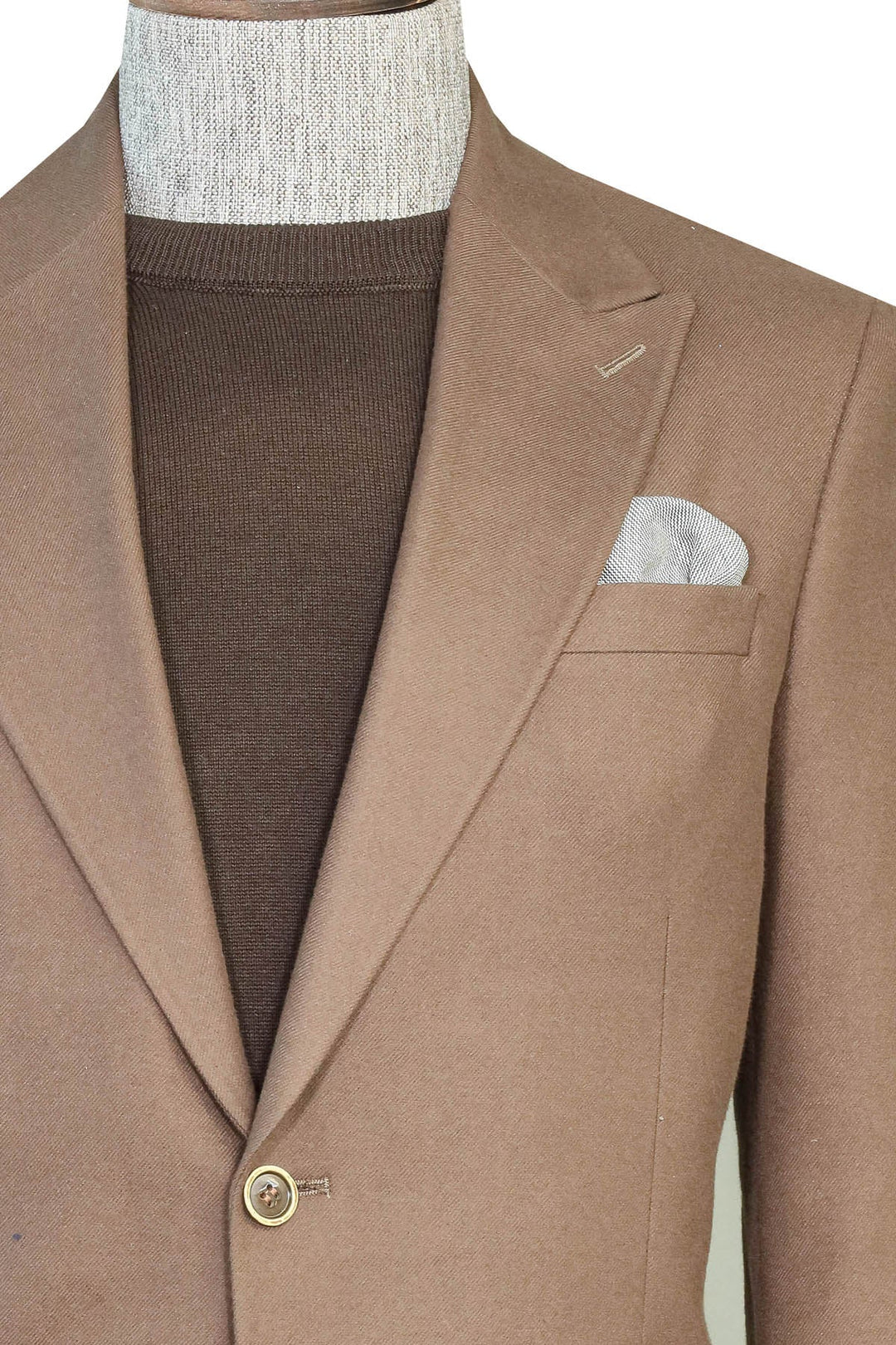WSS Brown Slim Fit Blazer, Brown Knitwear, and Plaid Patterned Trousers Combination - Modern Office Style  - Tamuín