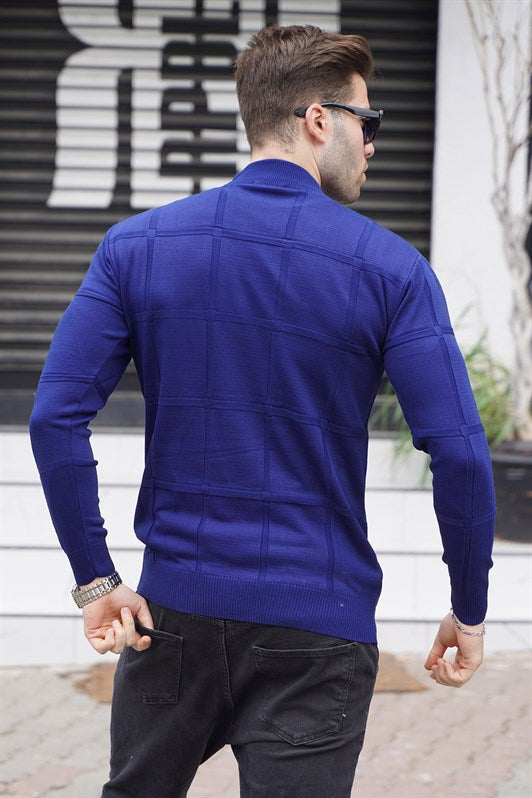 MDX Indigo Color Fisherman Collar Sweater 5784 - Pontevedra