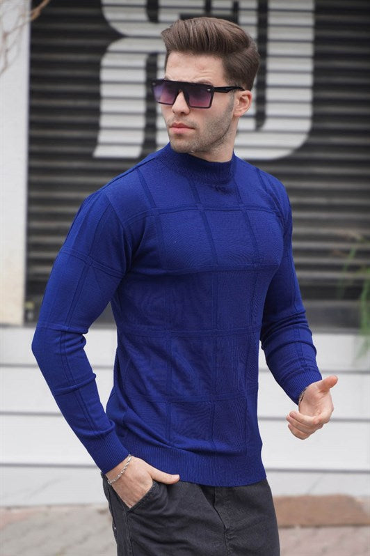 MDX Indigo Color Fisherman Collar Sweater 5784 - Pontevedra