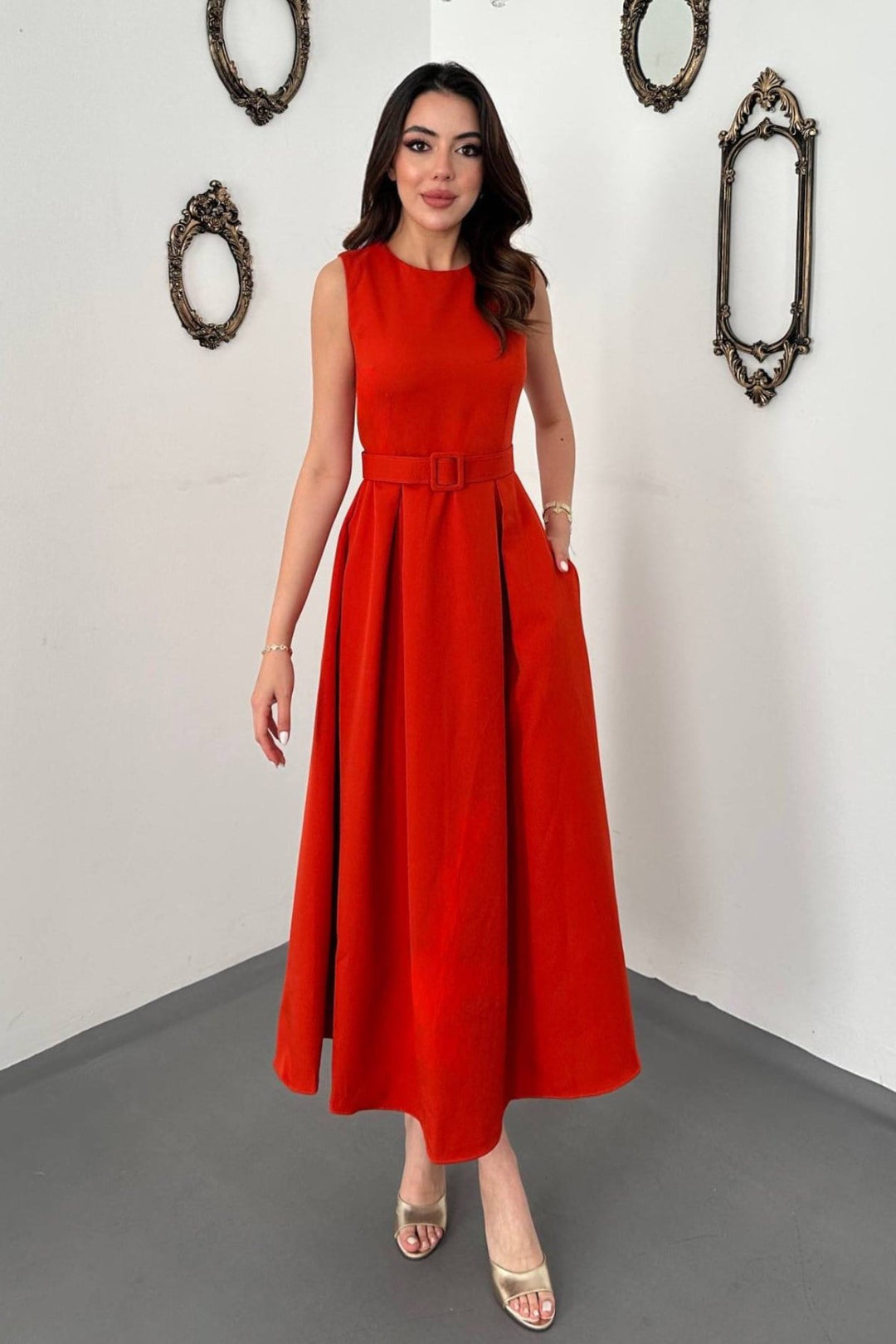 ELS CORAL Halter Yaka Kloş Elbise - Chippenham