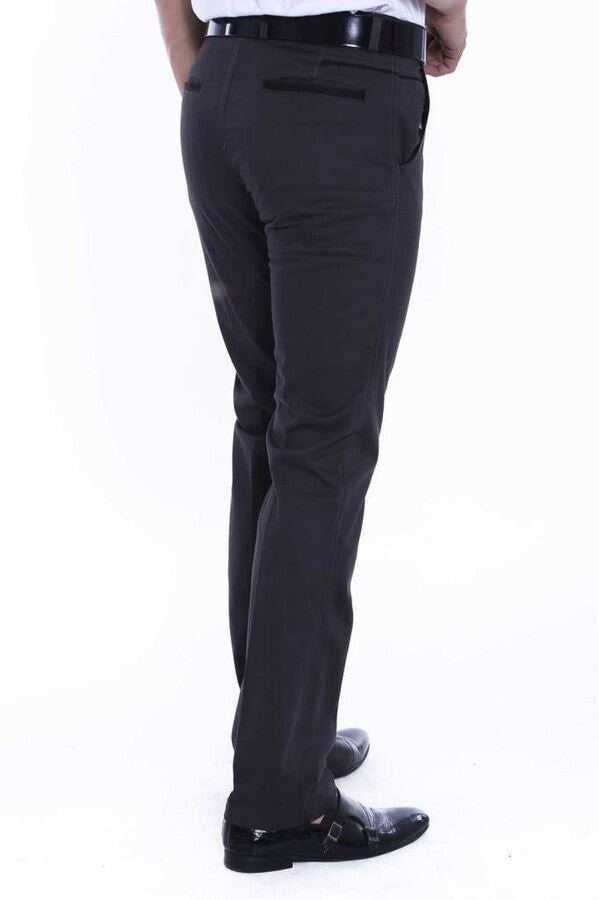 WSS Cotton Dark Grey Men Pants  - Biloxi