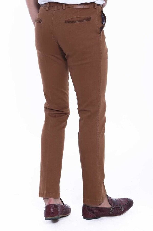 WSS Cotton Dot Pocket Brown Men Pants  - Bielefeld