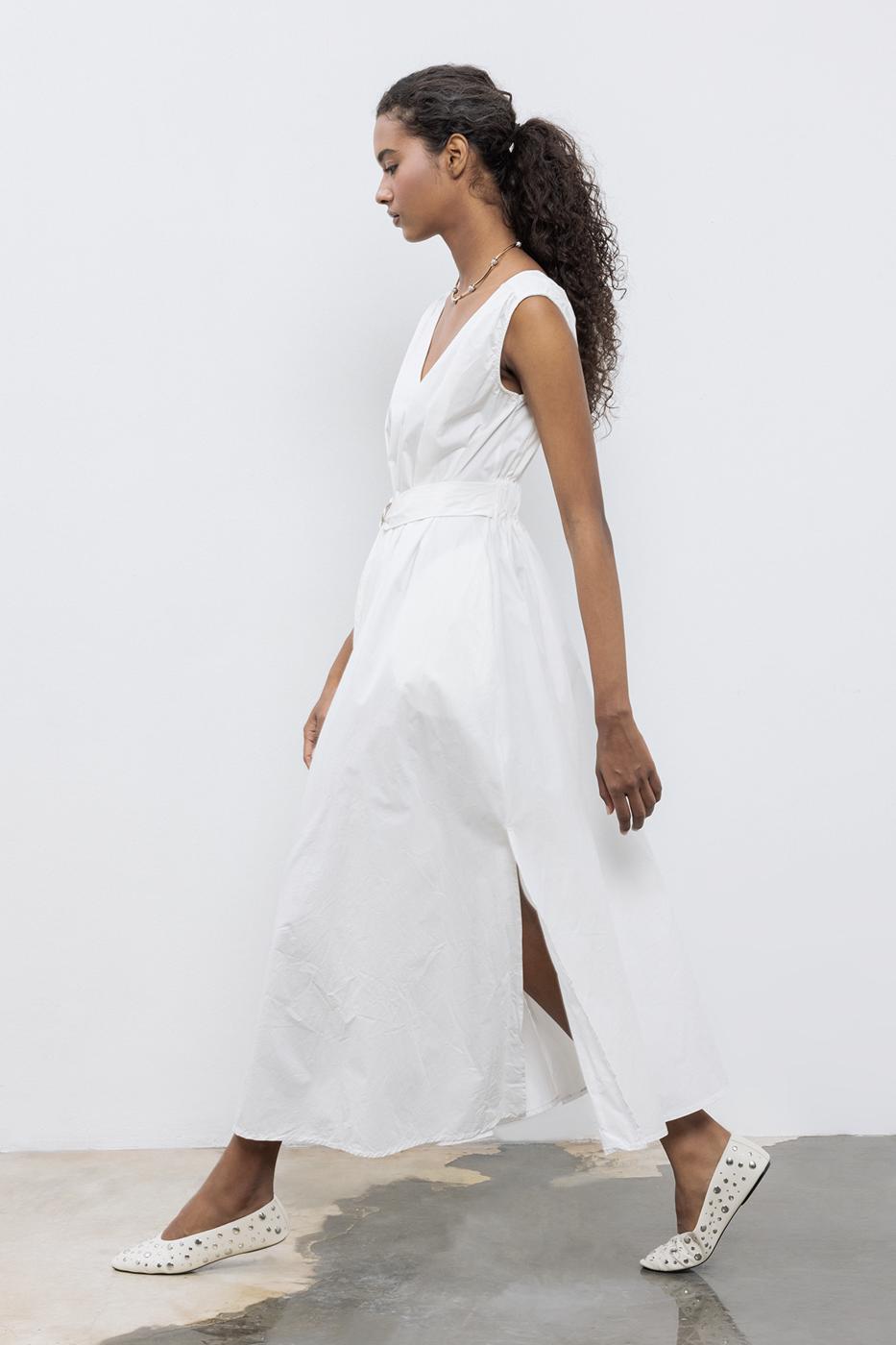 BSL Women Cotton Flared Skirt Midi Dress - Greenville