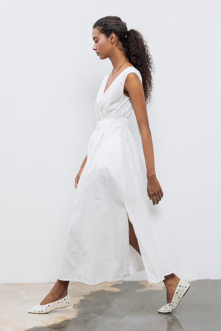BSL Women Cotton Flared Skirt Midi Dress - Greenville