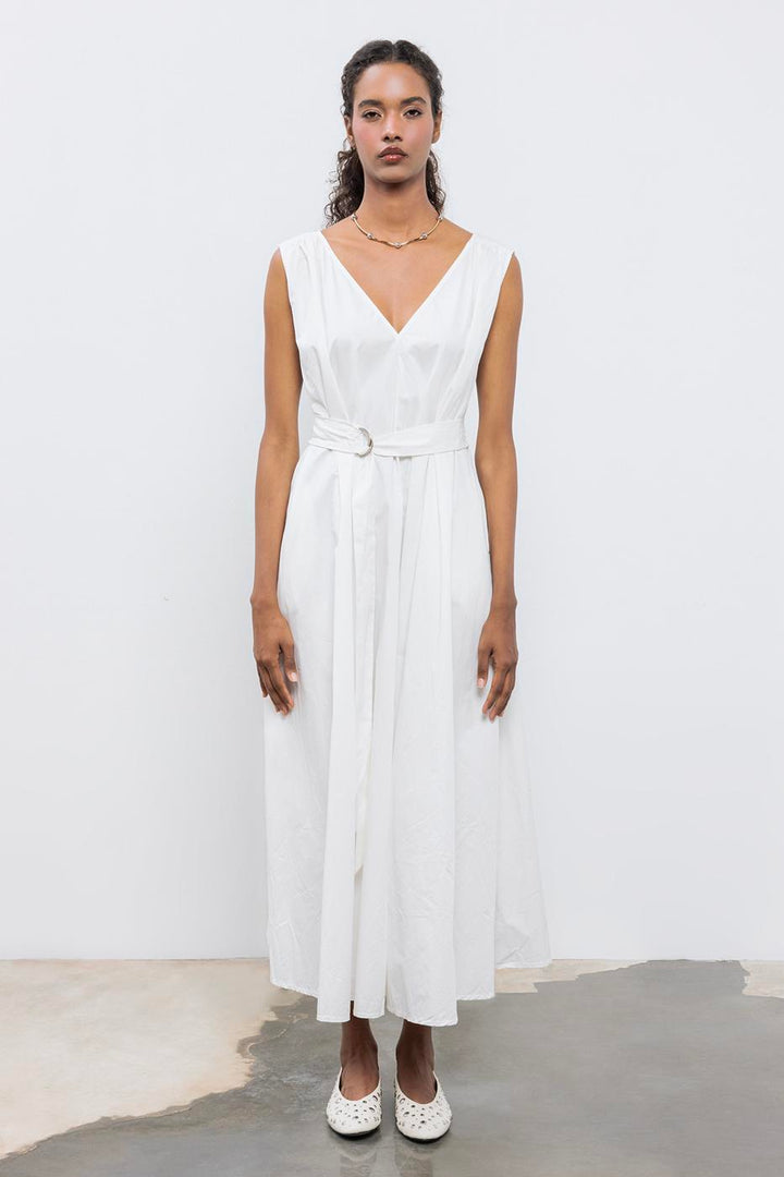 BSL Women Cotton Flared Skirt Midi Dress - Greenville