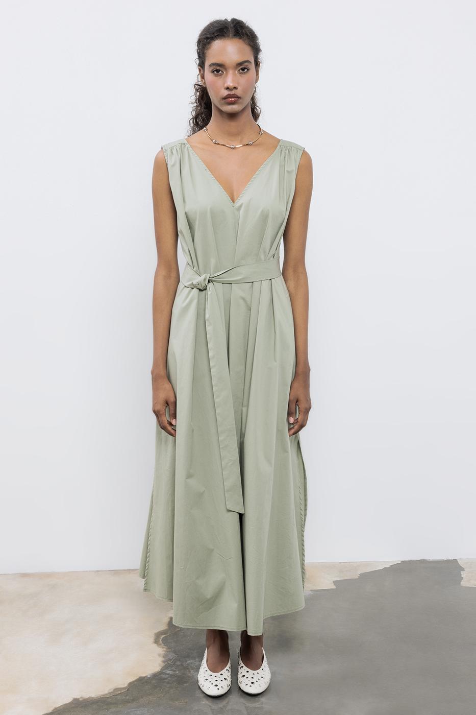 BSL Women Cotton Flared Skirt Midi Dress - Juárez