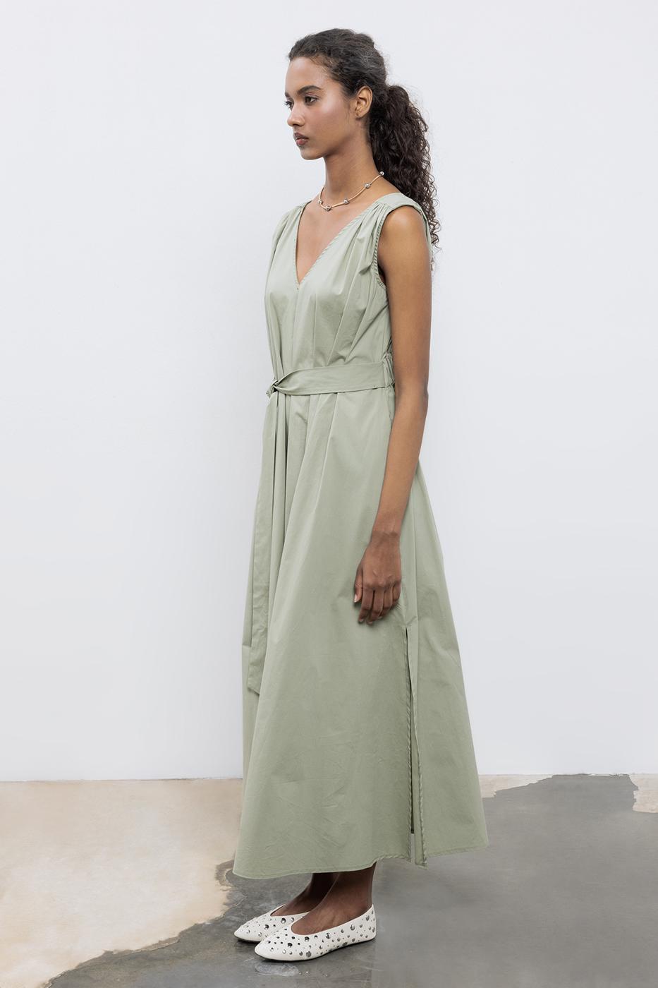 BSL Women Cotton Flared Skirt Midi Dress - Juárez