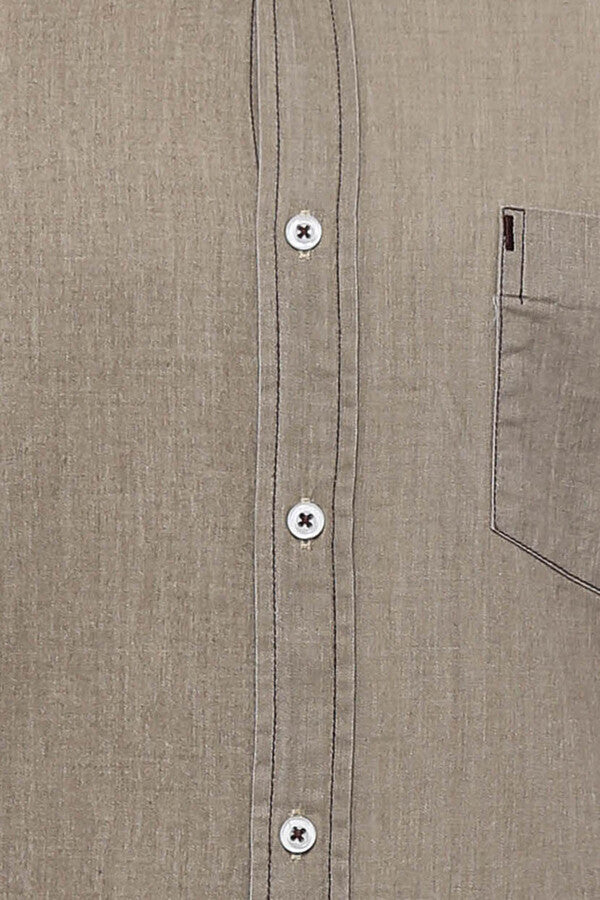 WSS Cotton Long Sleeves Beige Men Shirt  - Chernivtsi