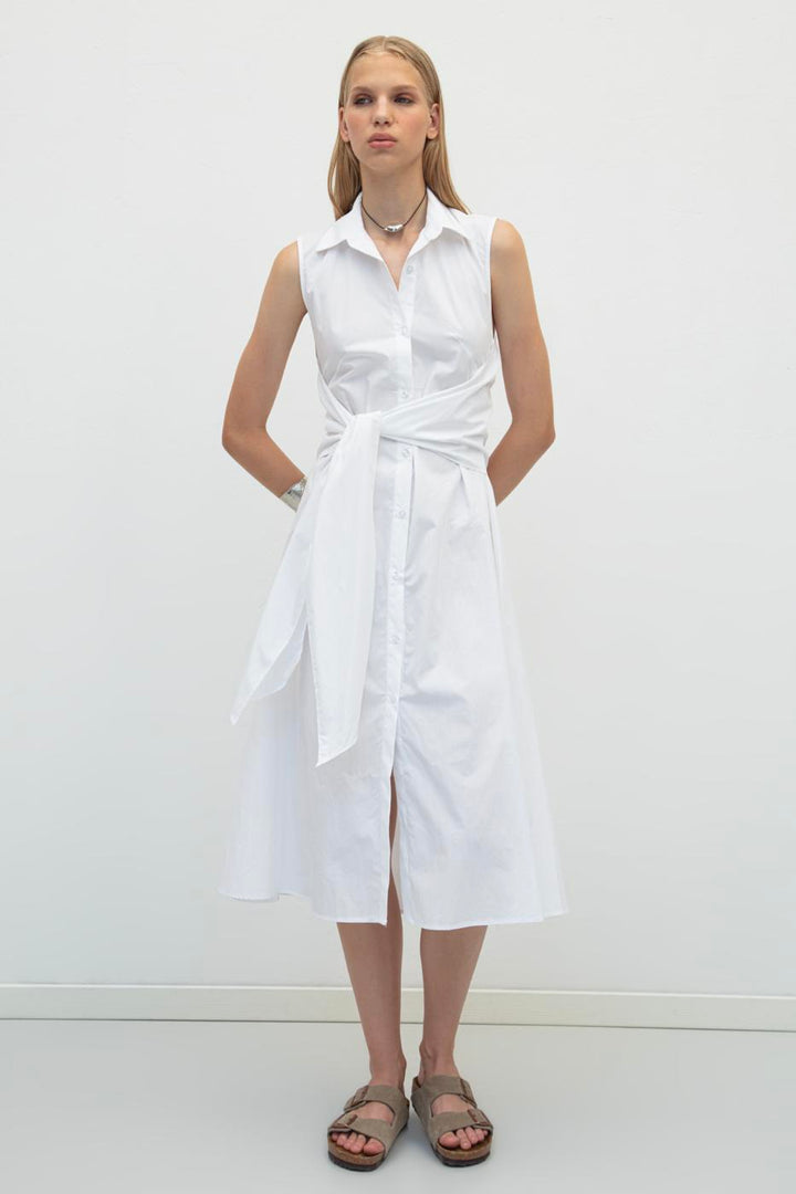 BSL Women Cotton Midi Shirt Dress - Terracina