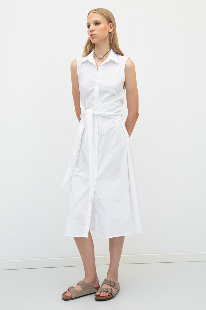 BSL Women Cotton Midi Shirt Dress - Terracina