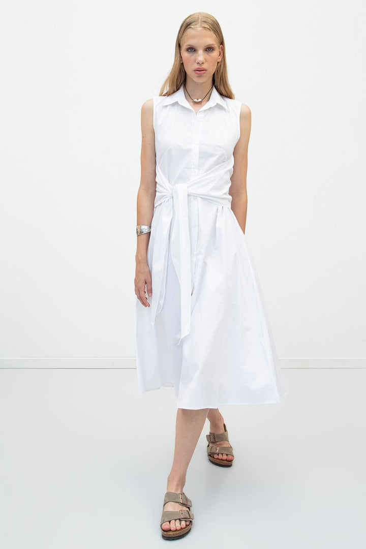 BSL Women Cotton Midi Shirt Dress - Terracina