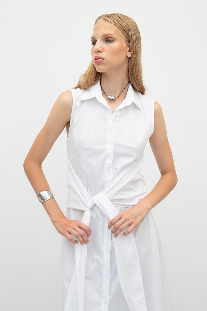 BSL Women Cotton Midi Shirt Dress - Terracina