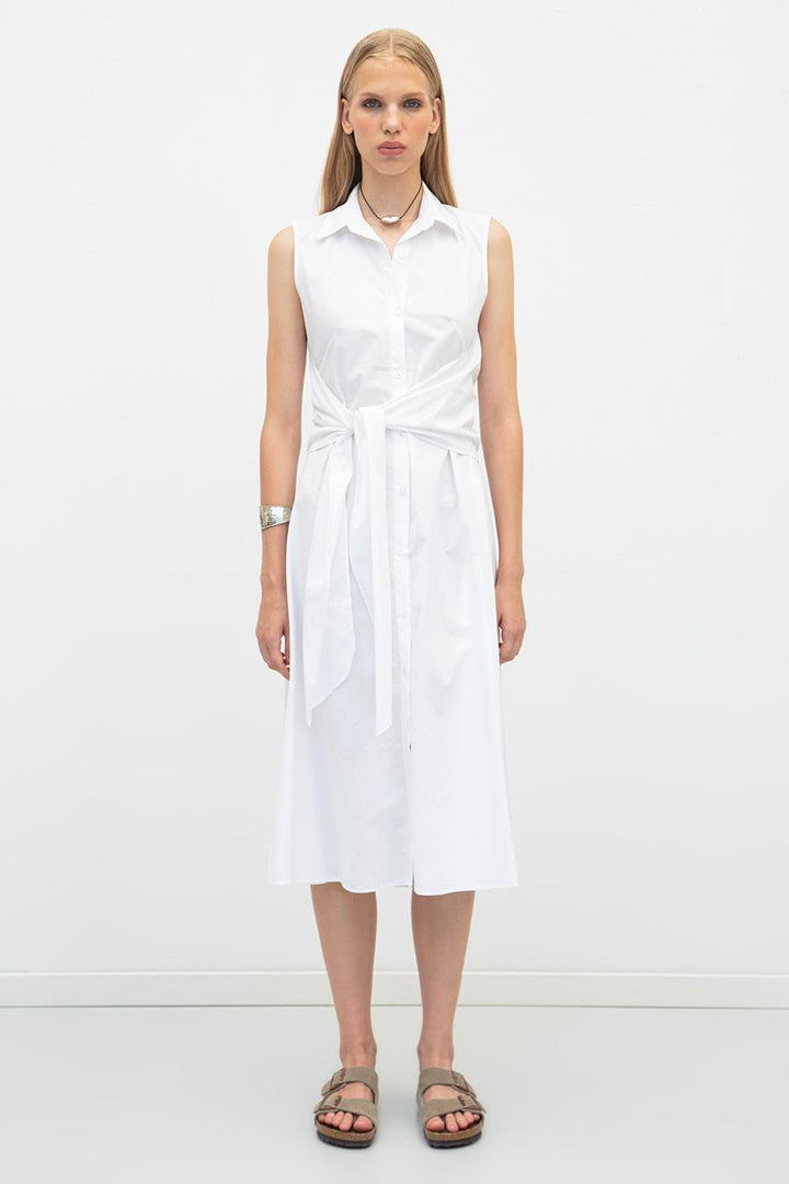 BSL Women Cotton Midi Shirt Dress - Terracina