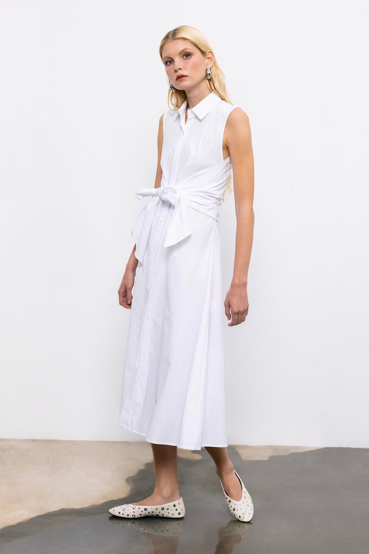 BSL Women Cotton Midi Shirt Dress - Middelburg
