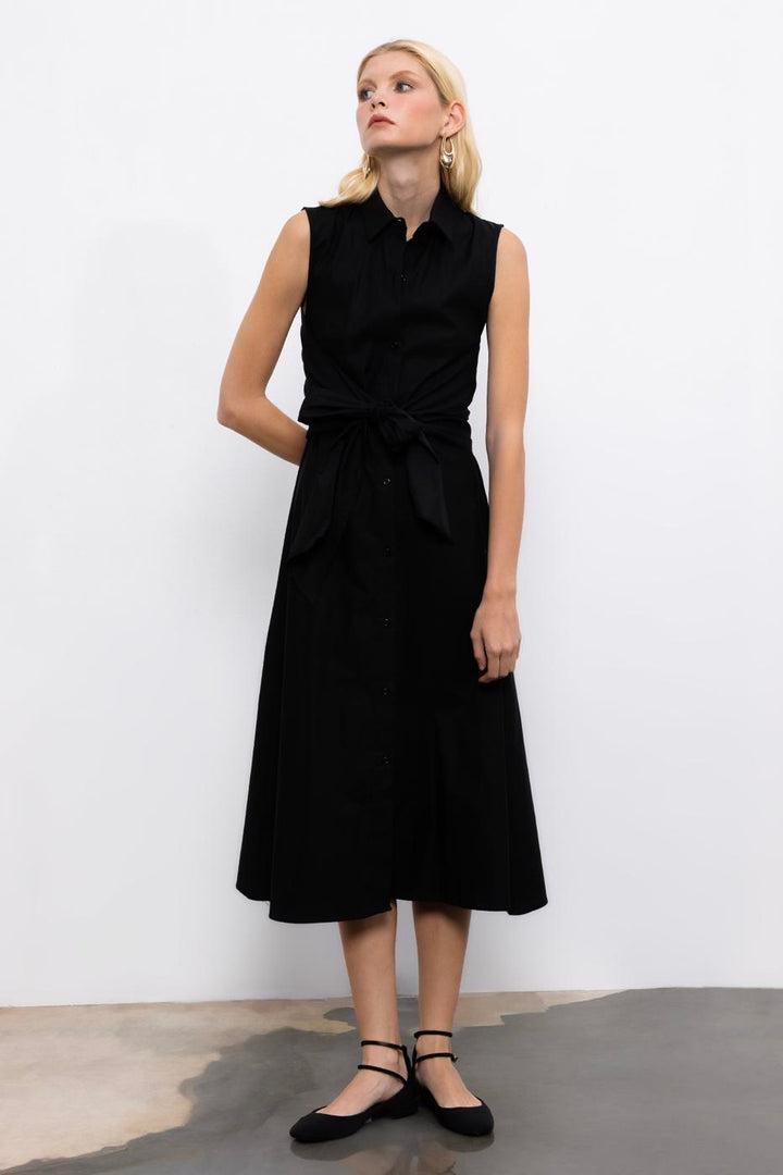 BSL Women Cotton Midi Shirt Dress - Salina