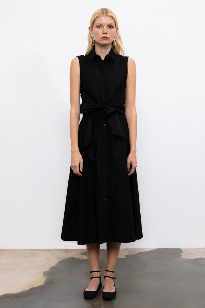 BSL Women Cotton Midi Shirt Dress - Salina