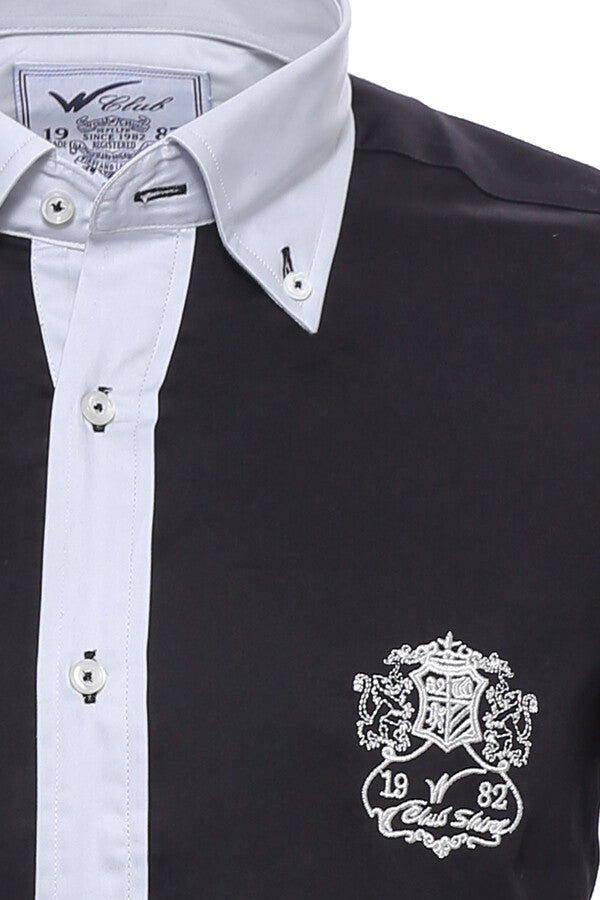 WSS Cotton- Satin Black Men's Sport Shirt  - New Westminster