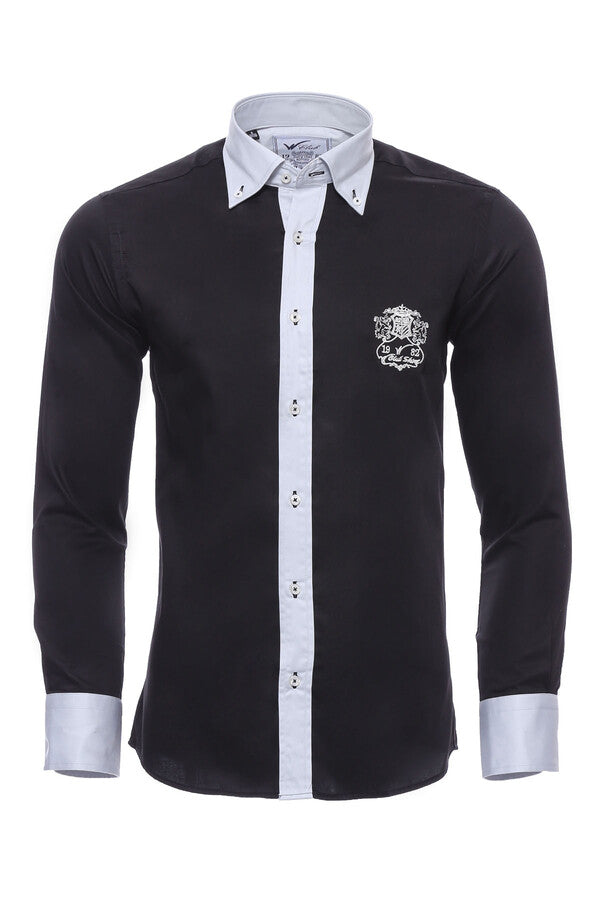 WSS Cotton- Satin Black Men's Sport Shirt  - New Westminster