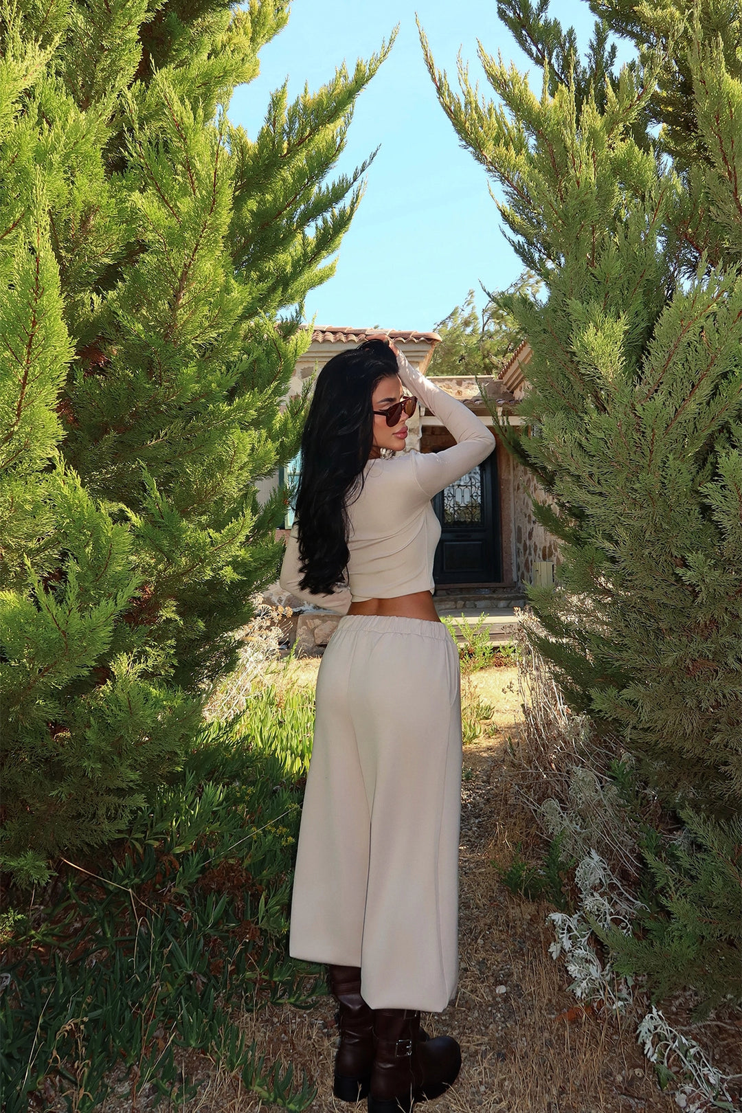 EYY Women Cream Rapha Top and Bottom Set - Owasso