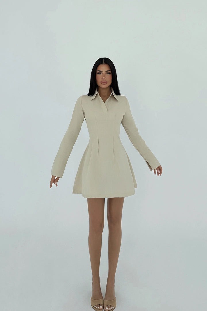 EYY Women Krem Ruffled Elbise - Steyr