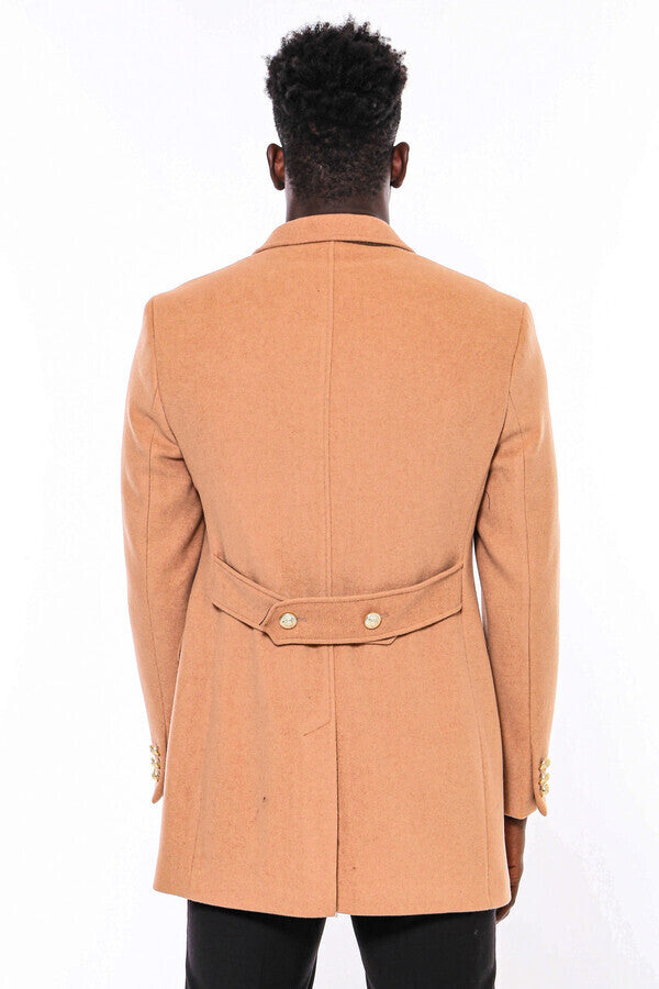 WSS Cream Metal Buttoned Double Breasted Long Coat  - Lakewood Ranch