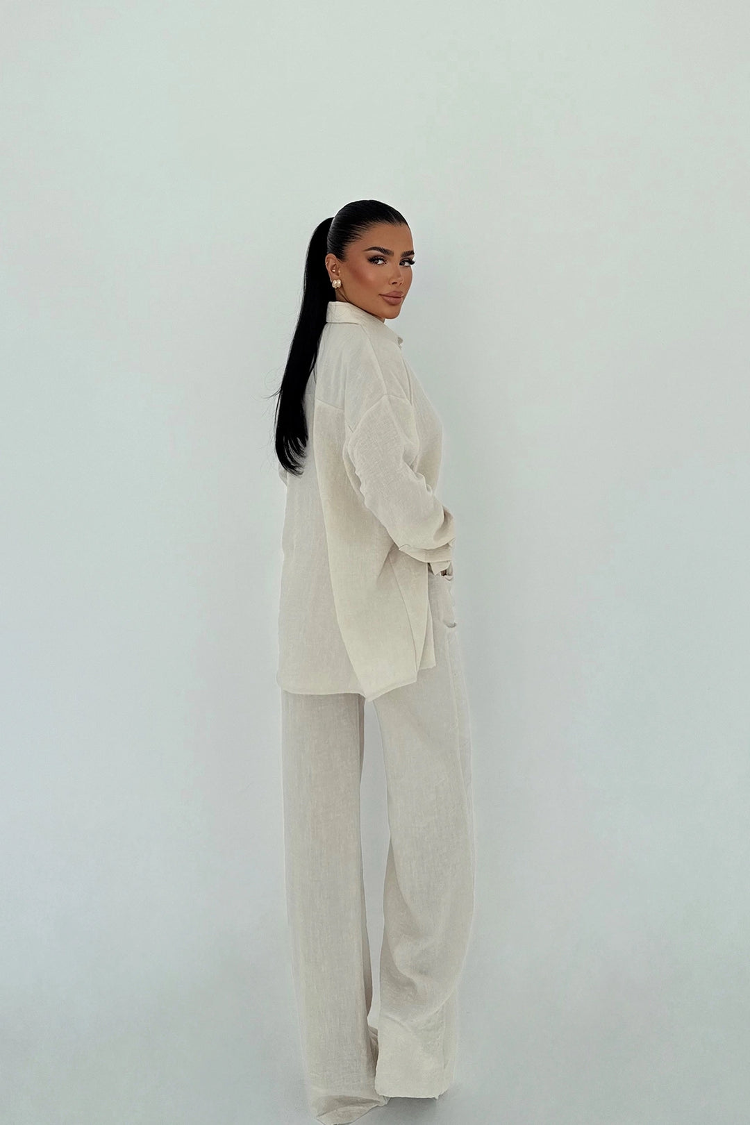 EYY Women Krem Cep Detaylı Pantolon Takımı - Chystiakove