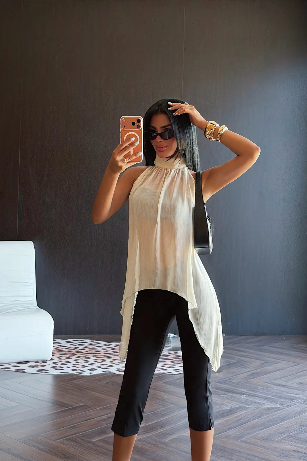 EYY Women Cream Tulle Detail Crop Top - Madison