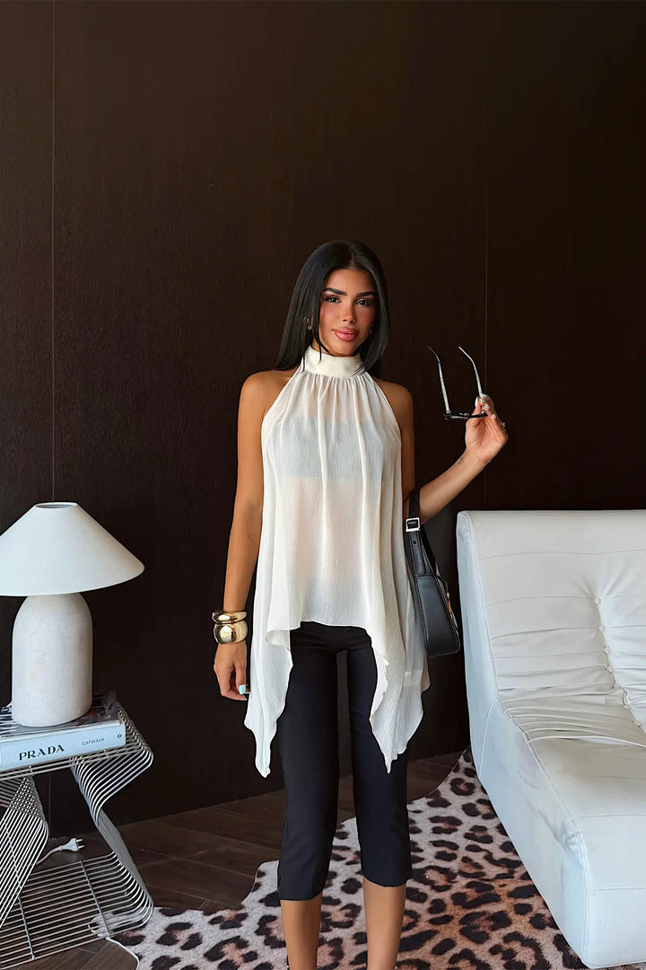 EYY Women Cream Tulle Detail Crop Top - Madison