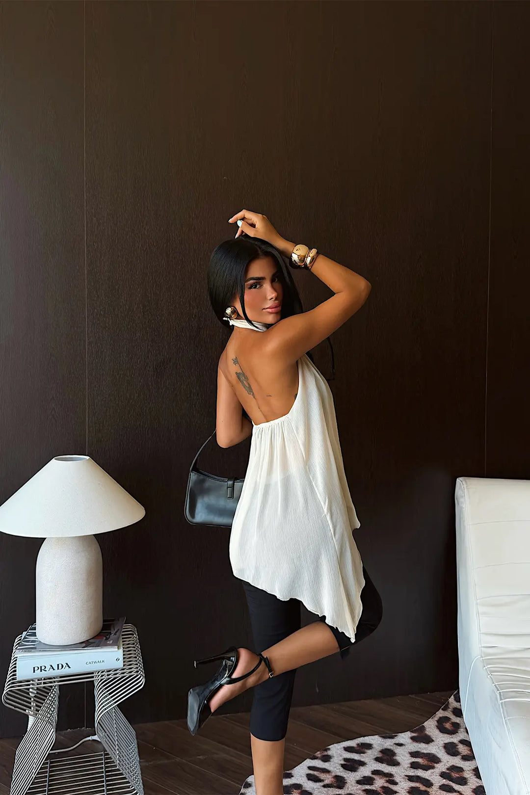 EYY Women Cream Tulle Detail Crop Top - Madison